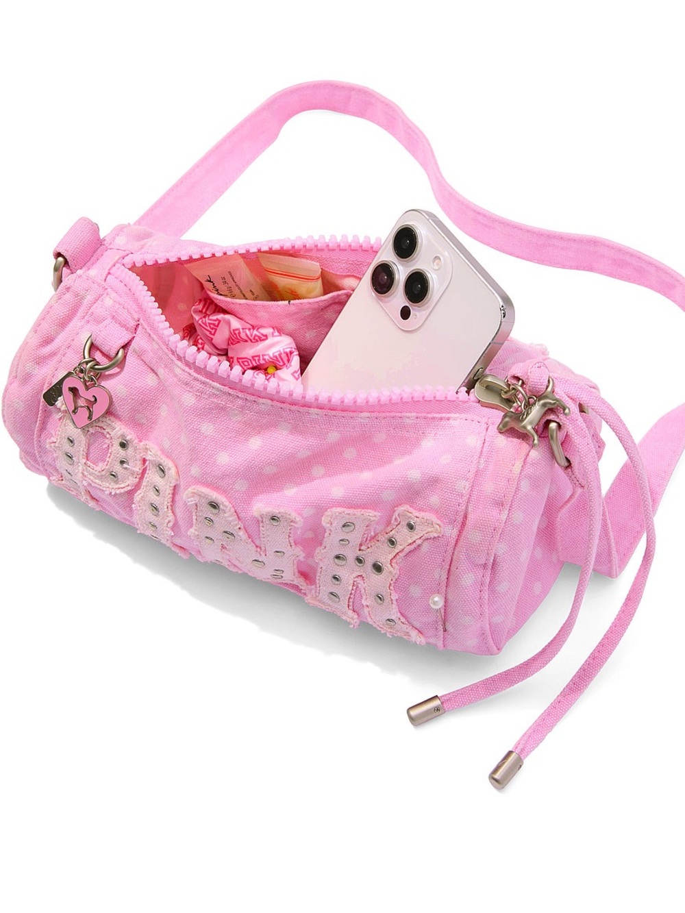VS PINK Canvas Rolled Duffle Shoulder Bag